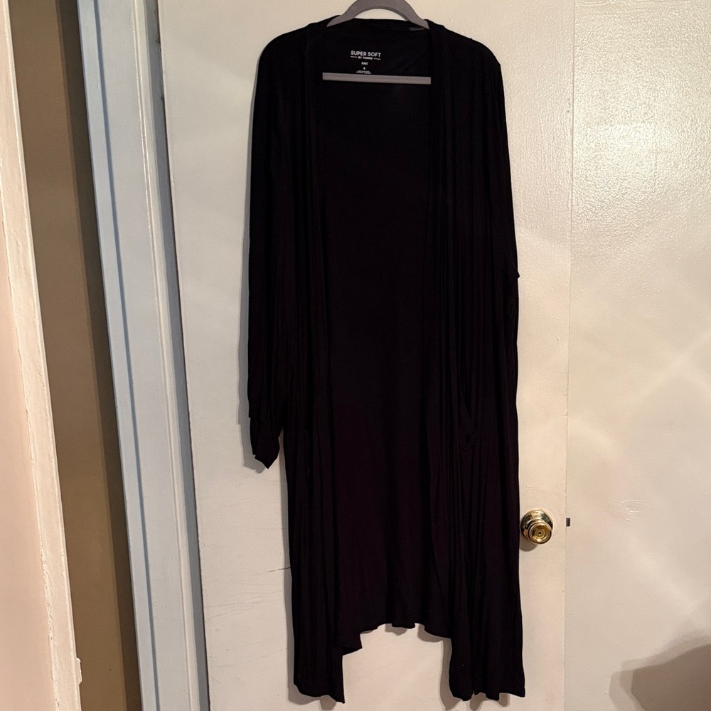 Torrid Black Long Open Cardigan